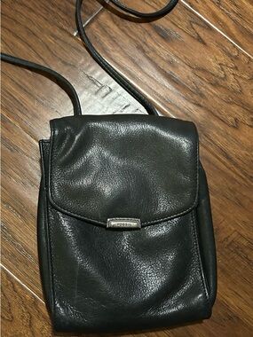 Fossil Black Leather Crossbody Purse